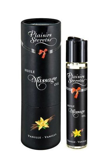 Масажна олія Plaisirs Secrets Vanilla (59 мл) з афродизіаками, їстівна, подарункове паковання sexstyle