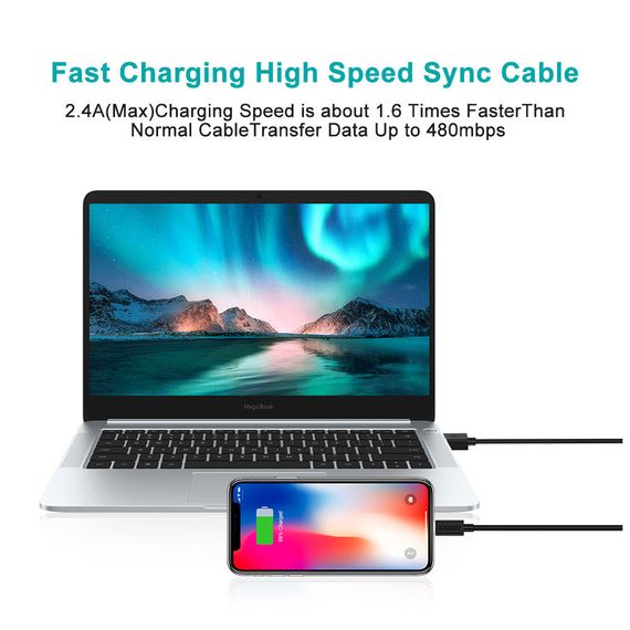 Дата кабель USB 2.0 AM to Lightning 1.2m 2.4A MFI Choetech (IP0026) | Зображення 4