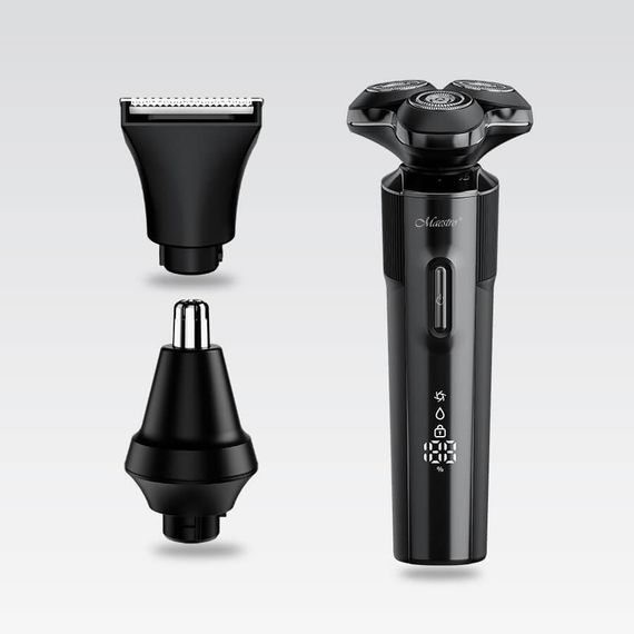 Набор для стрижки волос аккумуляторный 3 в 1 Maestro MR-678, водонепроницаемый, LED, USB