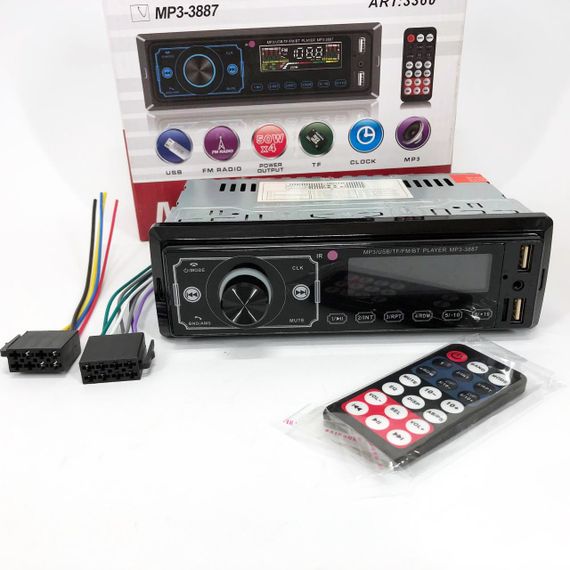 Магнітола для автомобіля з Bluetooth MP3 3887 ISO 1DIN, Незнімні автомагнітоли, Штатна магнітола рено VK-34