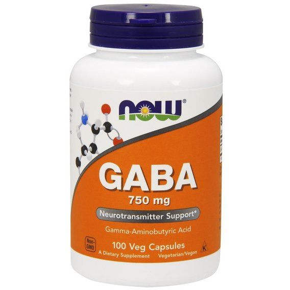 Амінокомплекс NOW Foods GABA 750 mg 100 Veg Caps