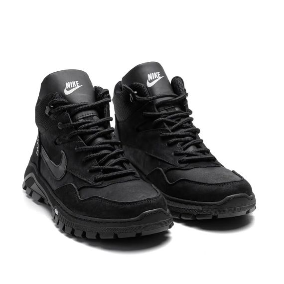 Черевики Nike  зимові шкіряні, хутро чорні | Зображення 1
