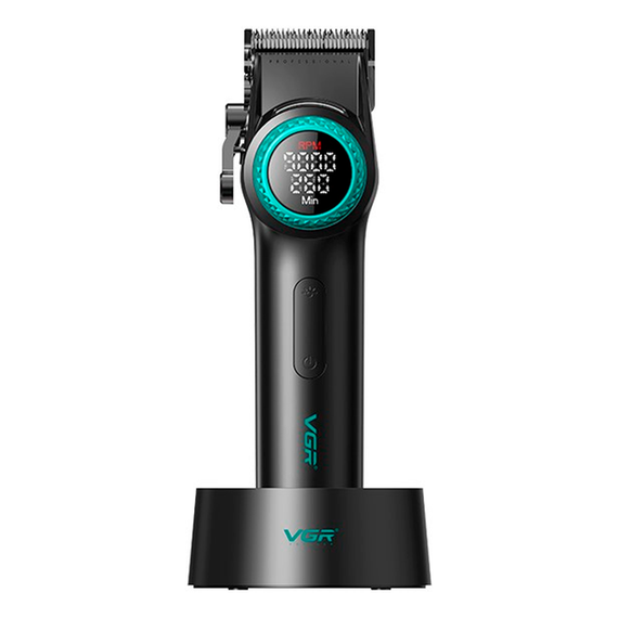 Аккумуляторная машинка для стрижки VGR V-001, 10 насадок, 9000 RPM, АКБ 4600 mAh, LED дисплей | Зображення 1