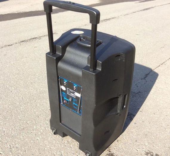 Портативна колонка XPRO SL-15-01 валіза 200Вт, USB, SD, FM радіо, Bluetooth, 2 мікрофони, ДК (41183-SL-15-01) | Зображення 3