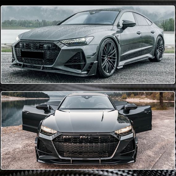 Накладки на вентиляційні отвори переднього бампера V1 (для RS7 2018-2022, Сухий карбон) для Ауди A7 2018- рр | Зображення 4
