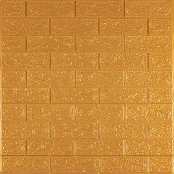 3D панель самоклеюча 700х770х3мм цегла Золота (011-3) SW-00000676