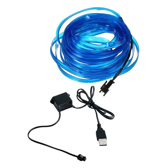 Гнучка світлодіодна стрічка для авто 3м, від USB, Синя / Неонова підсвітка для салону автомобіля | Зображення 9