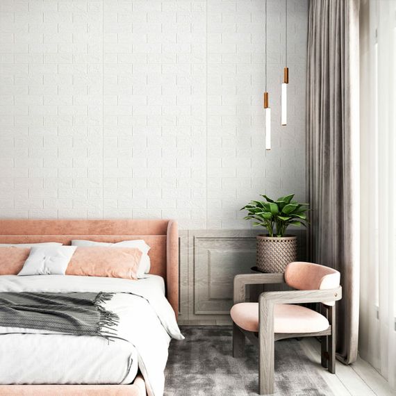 Самоклеюча 3D панель під Білу Цеглу в рулоні 3080x700x3мм (R001-3) SW-00001393 | Зображення 5