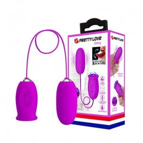 Клиторальный стимулятор с виброяйцом - Pretty Love Daisy Licking Vibrator Purple sexstyle