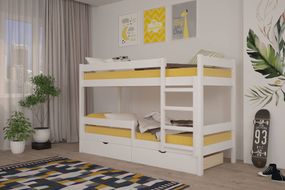 Двухъярусная детская кровать iSmart Атланта Мини Белый (RAL9003) 90х190 см с ящиками (DDMBG-2443)
