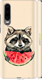 Чохол на Huawei P30 Єнотик з кавуном "4605m-1622-2448"