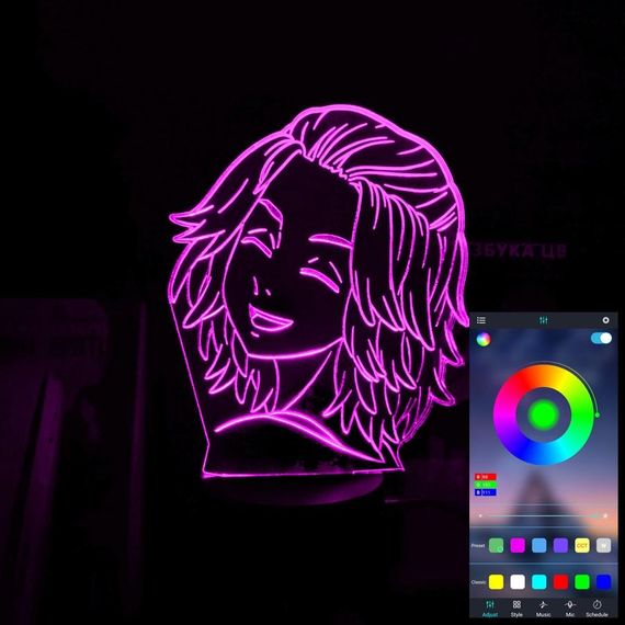 Акриловый светильник-ночник управление с телефона Манджиро Сано 2 tty-n001982