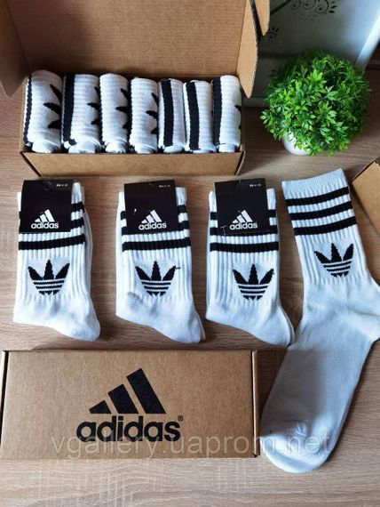 Шкарпетки високі Adidas різні кольори, чоловічі шкарпетки Адідас різнокольорові, спортивні шкарпетки Білі з синім лого | Зображення 2