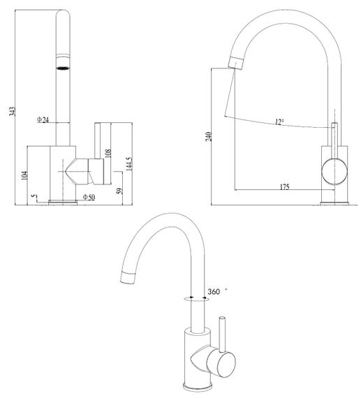 Кухонний змішувач Fabiano FKM 41 SS Inox 8232.401.0499 | Зображення 4