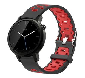Спортивний ремінець Primo Perfor Classic для годинника Motorola Moto 360 2nd gen (42 mm ) - Black&Red