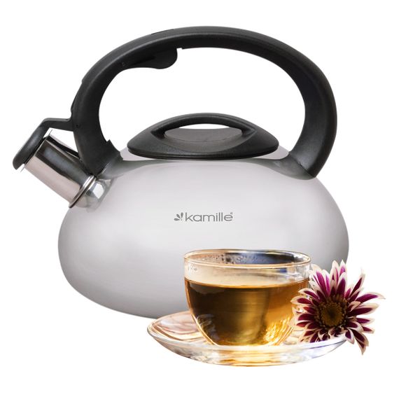 Чайник 2.5л з нержавіючої сталі зі свистком для індукції та газу