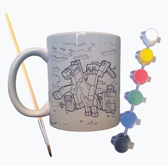 Набор для творчества кружка раскраска "Моб из любимой игры" 330 мл белая | Зображення 1