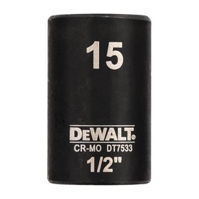 Головка торцевая ударная короткая 15мм IMPACT DeWALT DT7533