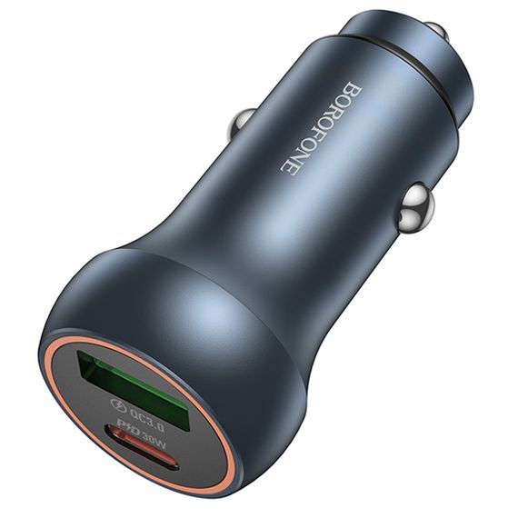 АЗУ Borofone BZ32B Fresh PD30W+QC3.0 total 48W (1USB-A/1C) Metal gray | Зображення 3
