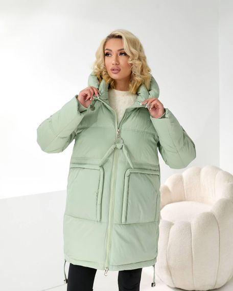 Пуховик люкс якості світло зелений зимовий | Зображення 4