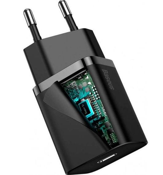 Адаптер сетевой BASEUS CCSUP-B01 Type-C, QC, 3A, черный | Зображення 1