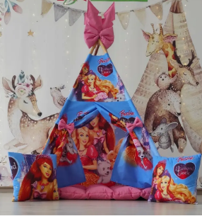 Вигвам , палатка  Кукла Барби ( Barbie )  Полный Комплект! ( коврик БОНБОН+подушки) Новинка 2024 ! | Зображення 4