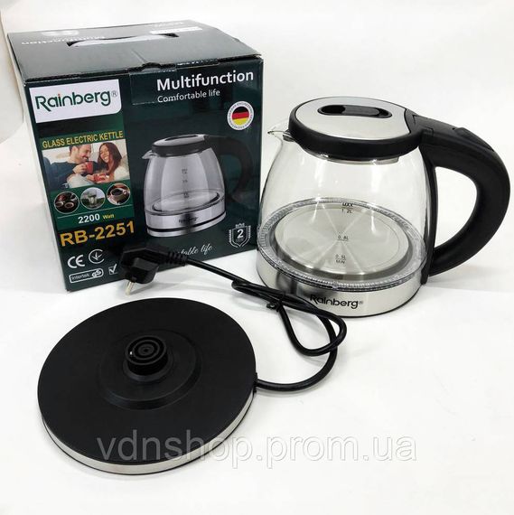 Электрический чайник с современным дизайном, Чайник электро подсветка, Электрочайник для дома красивый JP-82 | Зображення 4