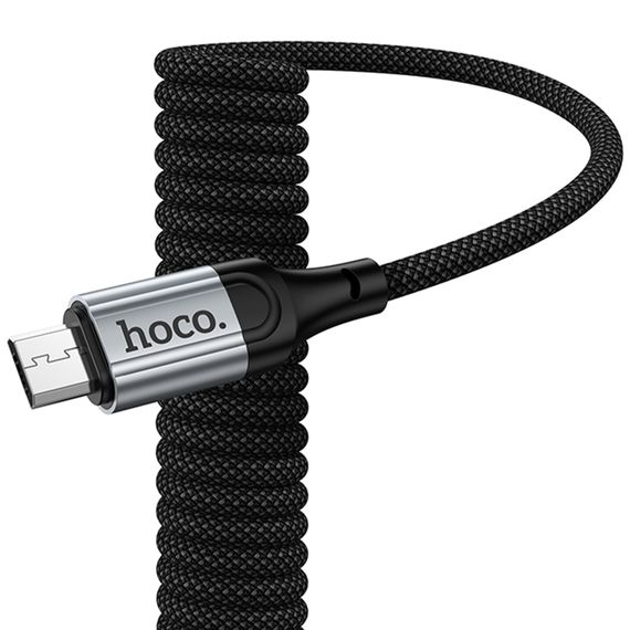 Дата кабель Hoco X121 Nuevo USB to MicroUSB 2.4A (1.5m) Black | Зображення 3