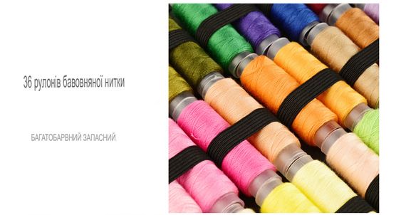 Швейний набір SV 183 в одному кейсі, швейне приладдя для дому, мандрівників, 38 котушок з нитками (sv3698) | Зображення 9