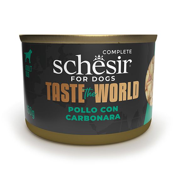 Schesir Dog Taste the World Chicken with Carbonara влажный корм с курицей и карбонарой для собак 150 гр