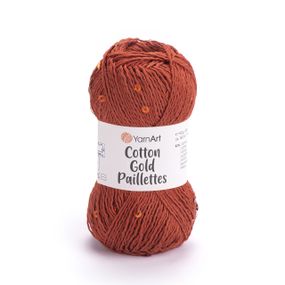 Yarnart COTTON GOLD PAILLETTES № 7117 теракотовий Котон Голд Пайетка Пряжа бавовна з паєткою, нитки для в'язання