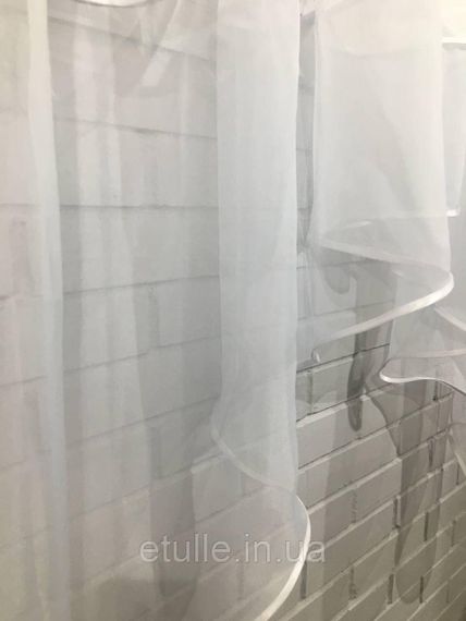 Тюль на кухню веранду коридор вітальню шифон і органза комплект готовий пошитий білий | Зображення 3