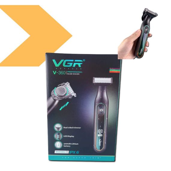 Электробритва для влажного и сухого бритья VGR V-360 Green. | Зображення 1