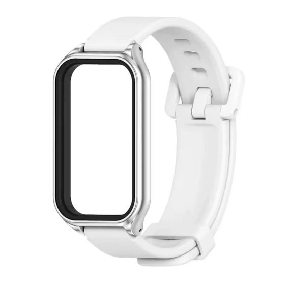 Силиконовый ремешок Mijobs Classic для фитнес браслета Xiaomi Smart Band 9 Active - White