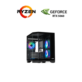 Игровой ПК Stalker Crystal (GBNU3 Black) Tower / AMD Ryzen 5 7500F (6 (12) ядер по 3.7 - 5.0 GHz) / 16 GB DDR5 / 256 GB SSD + 1000 GB HDD / nVidia GeForce RTX 5060, 8 GB GDDR7, 128-bit