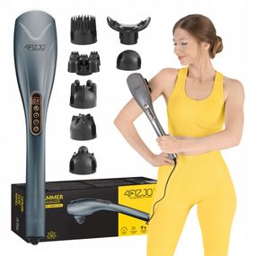 Ручний вібраційний масажер для тіла 4FIZJO Long Stick 7 в 1 4FJ0555 Grey (P-5907739319135)