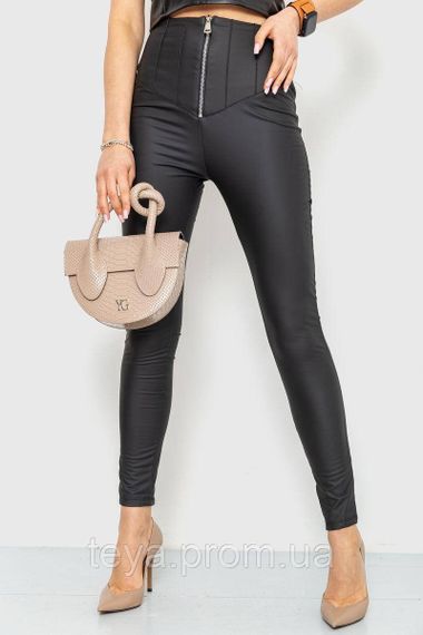 Лосини жіночі на блискавці колір чорний FA_006584