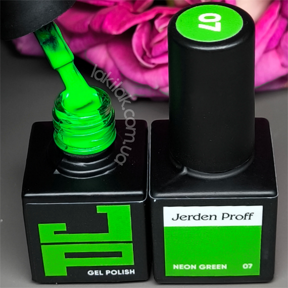 Гель-лак Jerden Proff №07 (яскраво-зелений) 5 мл