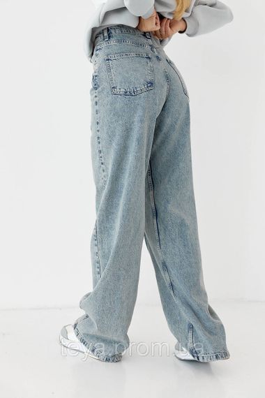 Женские джинсы-варенки wide leg с защипами цвет голубой размер 40 FL_000827 | Зображення 1