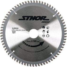 Диск пильний для алюминию STHOR. Ø= 210/30 мм, h= 2,2 мм, 72 зуби VR-08853