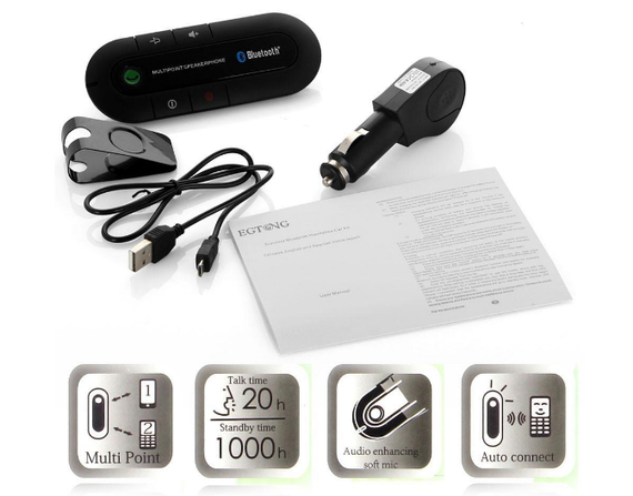 Автомобільний бездротовий динамік-гучномовець Bluetooth Hands Free kit HB 505-BT (спікерфон) | Зображення 6