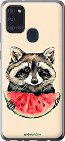 Чохол на Samsung Galaxy A21s A217F Єнотик з кавуном "4605u-1943-2448"