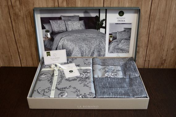 Постельное белье La Romano Premium Satin 200×220 Dema Grey | Зображення 3