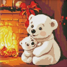 Алмазная мозаика без подрамника "Домашнее тепло" AMC7807 с АВ стразами 30х30 см