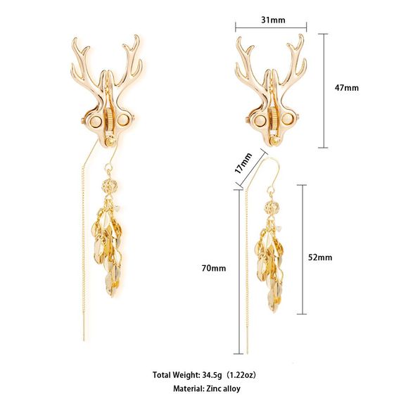 Затискачі для сосків LOCKINK SEVANDA Stag Adjustable Nipple Clamps, золотисті, зі знімними підвісками | Зображення 1