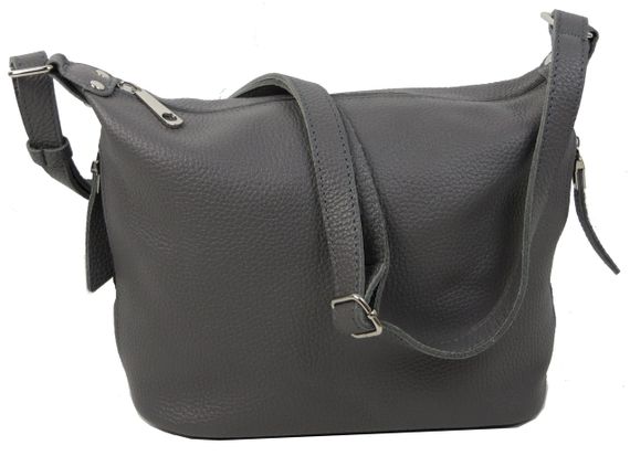 Женская кожаная сумка Borsacomoda серая
