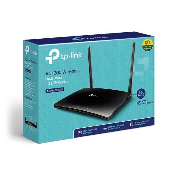 4G-Маршрутизатор TP-LINK TL-MR400 AC1350 4G LTE 3xFE LAN 1xFE WAN 1xSim Card Slot (ARCHER-MR400) | Зображення 4