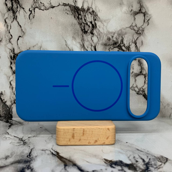 Силіконовий чохол Soft Touch MagSafe з мікрофіброю для Google Pixel 9 / 9 Pro Синій