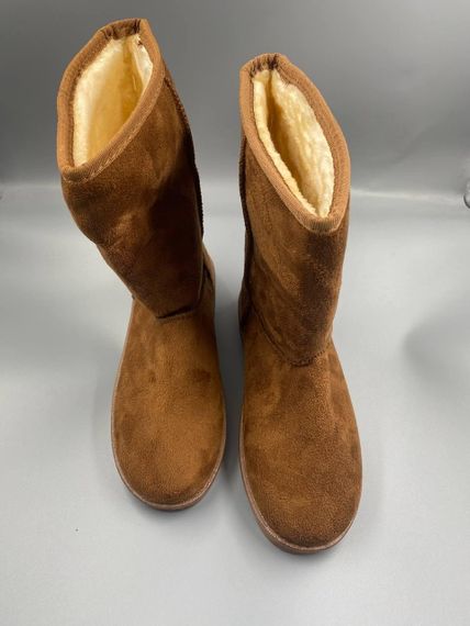 Зимові жіночі Уги UGG коричневий Хутряні чоботи Теплі висота 25 см (розміри:37,38, 40) | Зображення 4