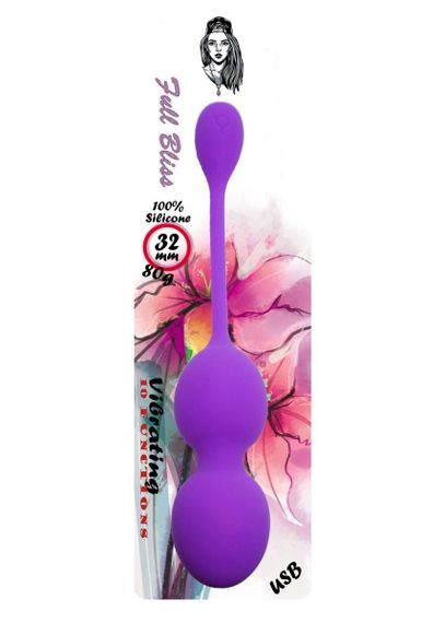 Вагінальні віброкульки - Vibrating Kegel Balls Purple, 32 мм, 80 г | Зображення 2